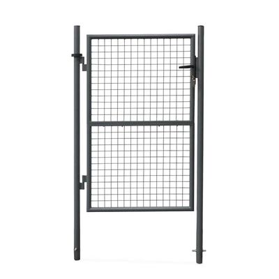 Outsunny Portillon De Jardin En Acier Galvanisé 107 X 204 Cm - Portail Extérieur Avec Serrure, 3 Clés, Poignée Et Décor Flèche Élégant, Noir Robuste Et Anti-Rouille