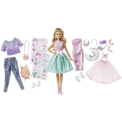 Coffret 2 Habits Barbie : Jupe Militaire + T-shirt - Robe Jaune Et Noire +  Chaussures + Lunettes - Tenue De Ville - Vetement Poupee - Cdiscount Jeux -  Jouets