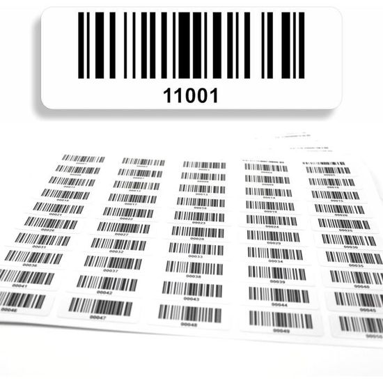 Rouleau De 1000 étiquettes Codes-barres Pour Test PAT - Numérotées De 1 à 1000