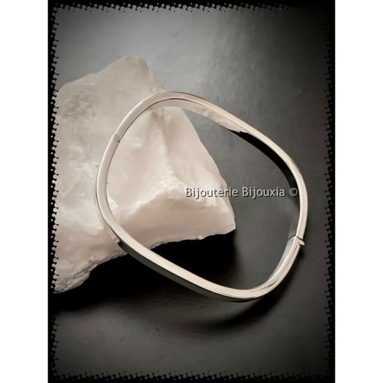 Jonc carré argent femme Clearance