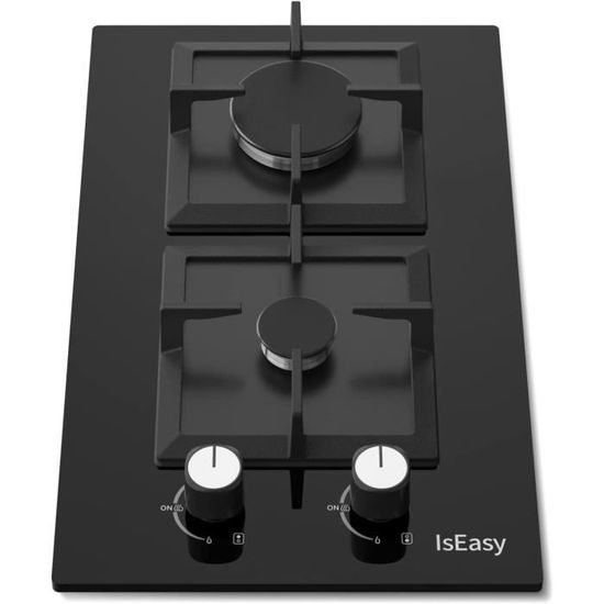 Plaque à Gaz 3 Feuxs Encastrable, Plaque de Cuisson Gaz 3 Feuxs Verre