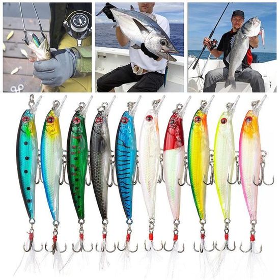 Leurre Minnow Réaliste Oléron IØ 10 Cm 11 G - Pour Carnassiers Mer/rivière, Bruiteur, Flottant