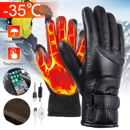 Acheter Gants chauffants électriques d'hiver, imperméables, coupe-vent,  cyclisme, chauffage chaud, écran tactile, gant d'équitation alimenté par  USB