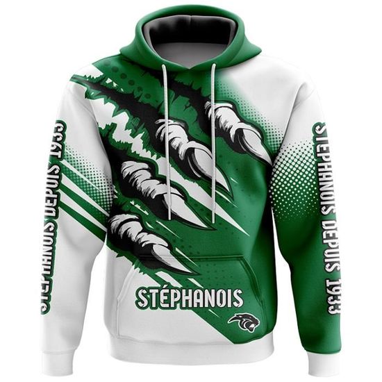 Sweat AS Saint-Étienne ASSE – Collection Officielle Homme, 80% Coton 20% Polyester, Qualité Top