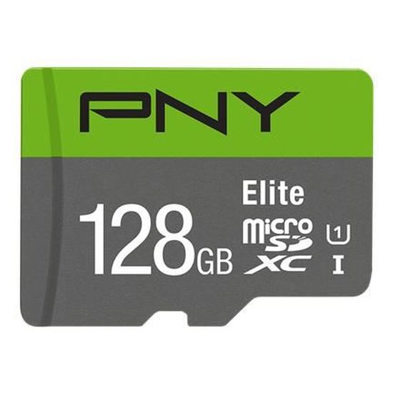Carte microSDXC PNY Elite - 128 Go - Classe 10/UHS-I (U1)
