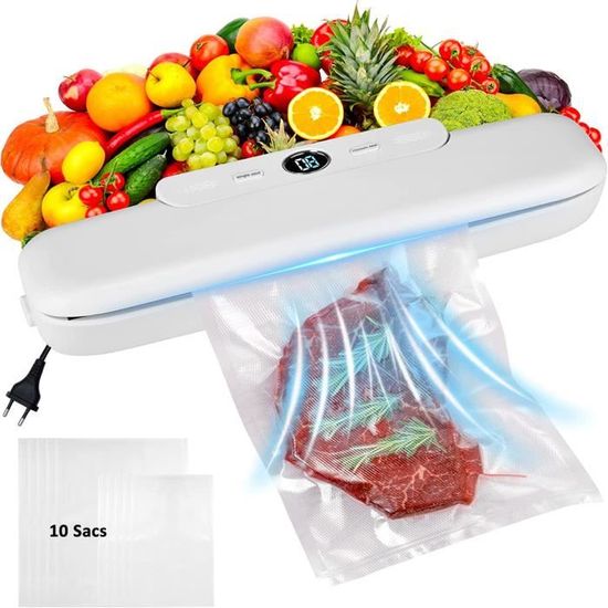 Machine sous vide alimentaire + 10 sacs ®WHD© machine automatique sous