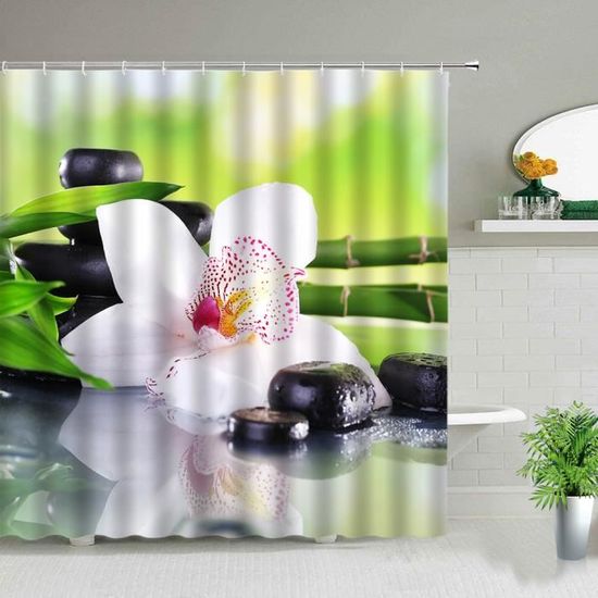 Rideau De Douche 180x180 Cm Arc Noir Initiale Lettre M - Motif Pailleté Avec Nœud, Personnalisé