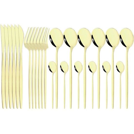 Ensemble de Vaisselle en Acier Inoxydable de 24 Pièces - Vaisselle de