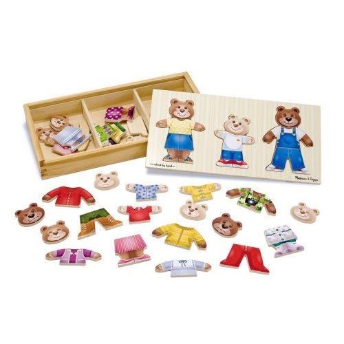 MELISSA & DOUG Puzzle En Bois De Vêtements Pour La Famille Ours