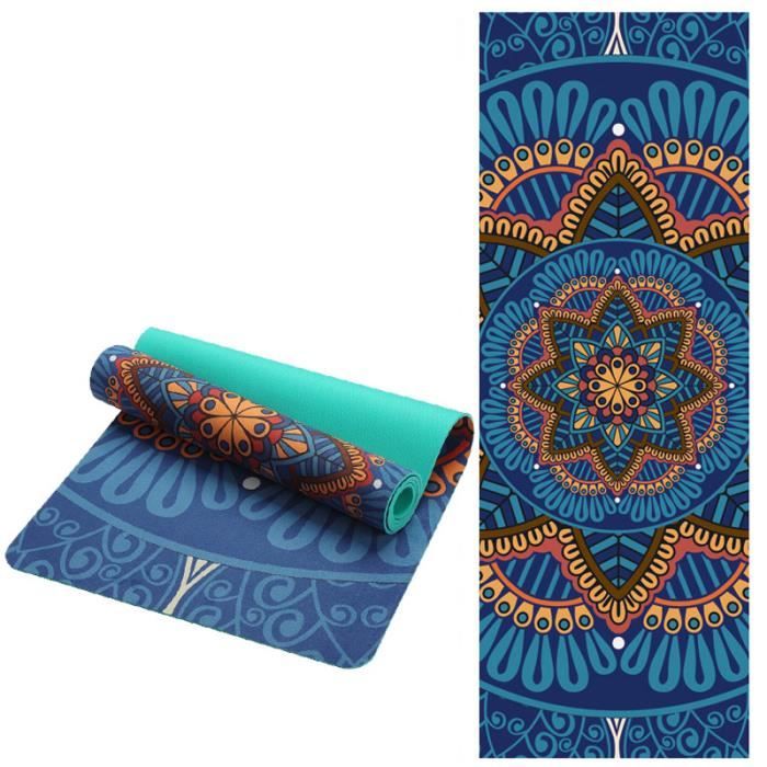 TAPIS DE YOGA Tapis de yoga en daim à motifs de lotus 5 mm