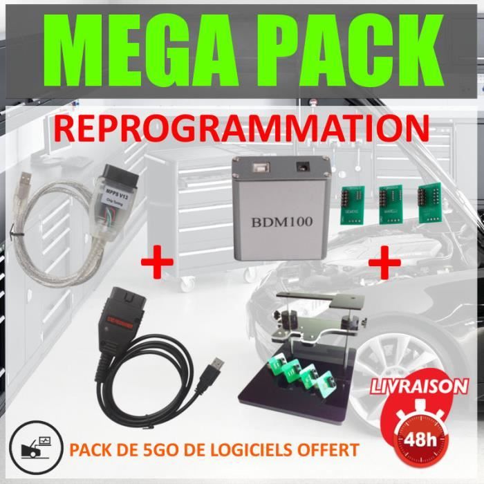 PACK REPROGRAMMATION CALCULATEUR - PACK COMPLET INTERFACES BDM 100 BDM FRAME MPPS V13 GALLETTO 1260 VAG