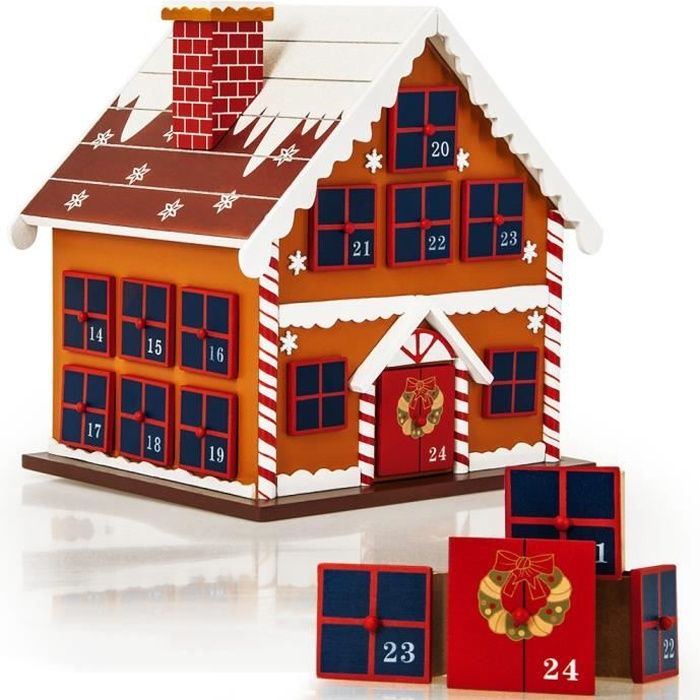 Calendrier de l'Avent - Maison en bois à remplir soi même - Décoration Noel