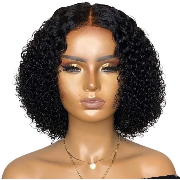 Cheveux Court Bob Lace Front Wig Deep Wave Bob Wig Deep Curly Lace Front Perruque de cheveux humains Partie centrale Curly Lace 271