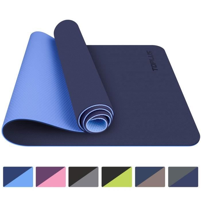 TOPLUS Tapis de Yoga, Tapis Gym - en TPE matériaux Recyclable, Ultra antidérapant et Durable, 183x61x0.6 cm, Non Toxique, Tapis d