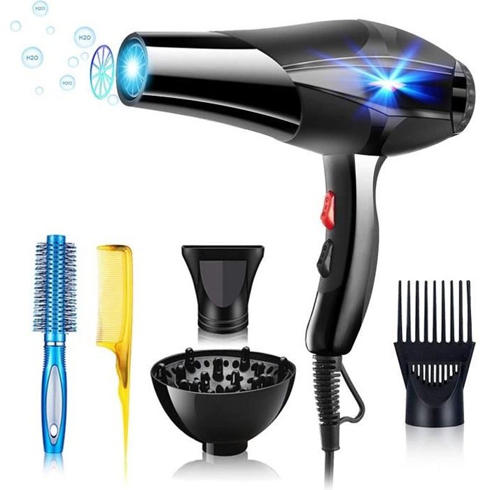DFGOTOP 3000W Sèche-Cheveux Professionnel Ionique avec Diffuseur et Concentrateur,Seche Cheveu Puissant avec 3 Réglages de Températu