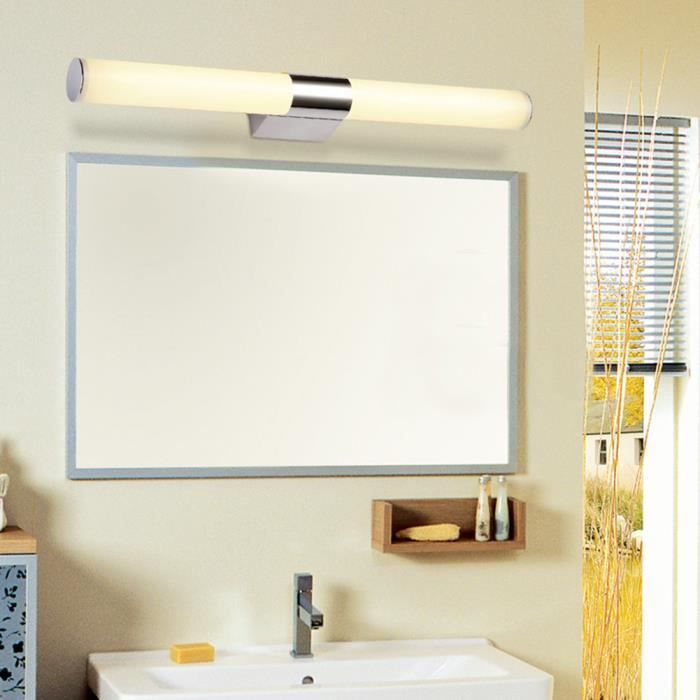 12W 60CM Lampe Led pour Miroir salle de bain Mural Maquillage avec eclairage Design en acier inox, Imperméable Anti-buée pour Maison