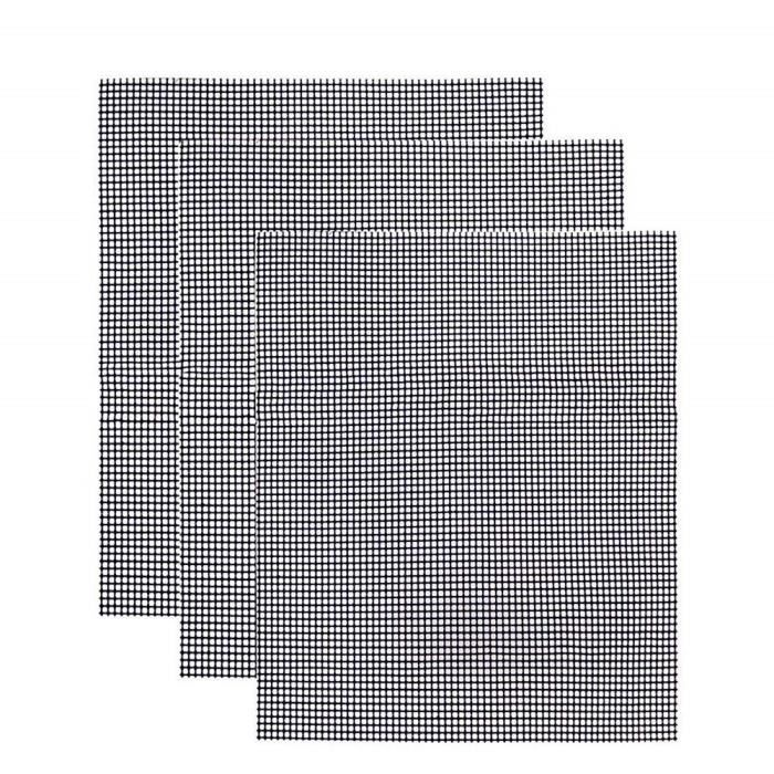 Maille de barbecue,Tapis Grillagé Grille Barbecue Tapis Ensemble De 3,High Temperature Resistant and Easy To Clean Reusable Non-S