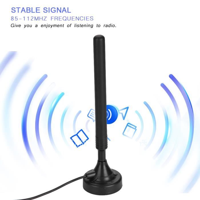 Antenne Radio FM Intérieure à Gain Elevé 25dB, Fréquence Plug and Play pour Sols Bas HB014 -OLL
