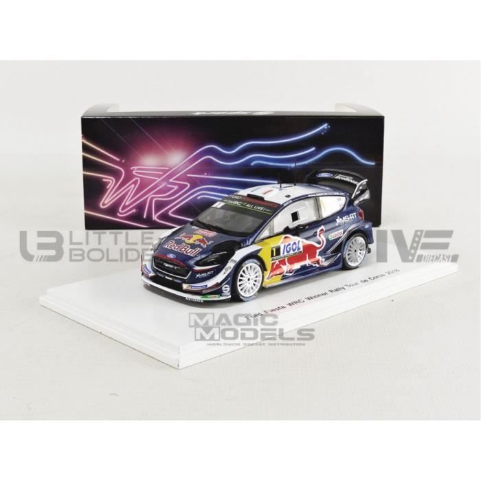 Voiture Miniature de Collection - SPARK 1/43 - FORD Fiesta WRC - Winner Tour de Corse 2018 - Blue / Red / Jaune - S5970