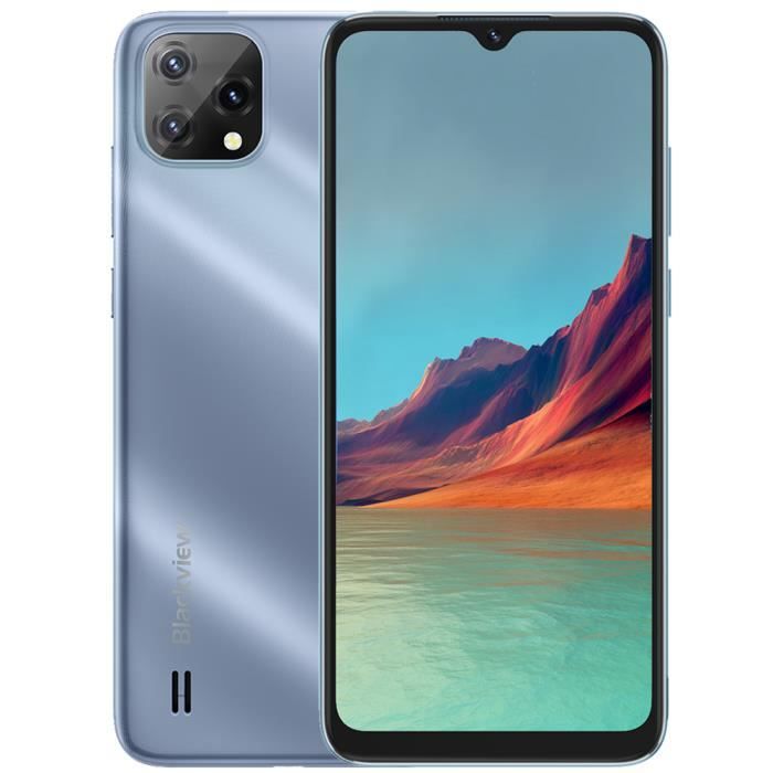 BLACKVIEW A55 Smartphone 3Go + 16 Go Batterie 4780mA Écran 6.52'' MT6761V Quad Core Android 11 Téléphone portable 4G - Bleu