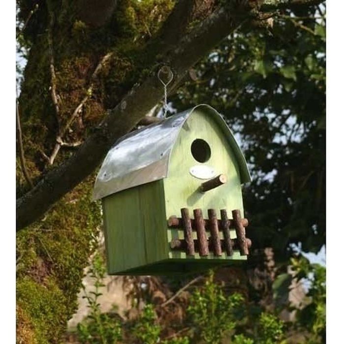 Nichoir maison en bois toit arrondi