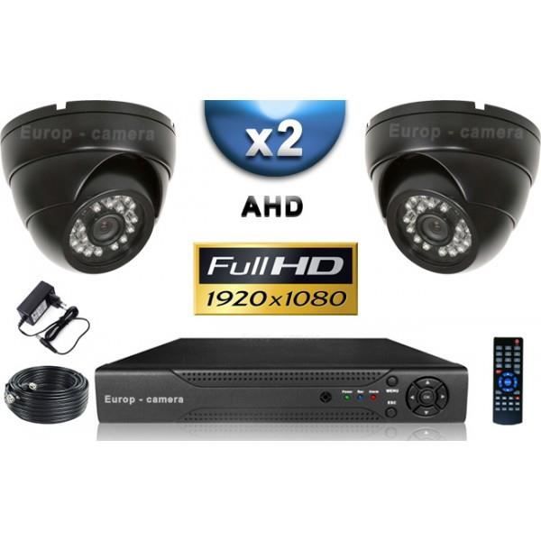 KIT PRO AHD 2 Caméras Dômes IR 20m SONY FULL HD 1080P + Enregistreur DVR AHD FUL