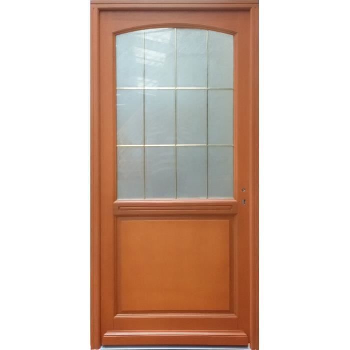 PROMO / PORTE D'ENTREE EN BOIS, 215 x 90 BOIS EXOTIQUE POUSSANT GAUCHE