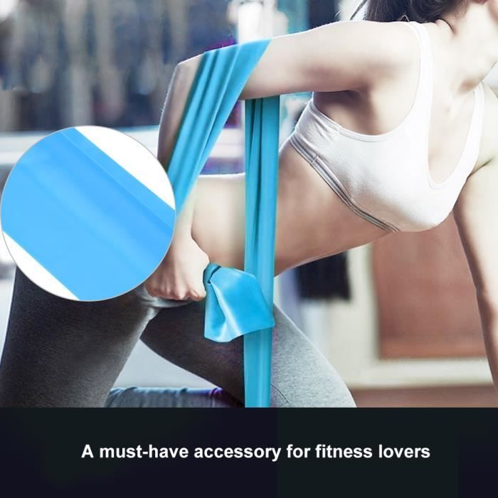 2m Sangle de yoga bande de résistance accessoire de ceinture d'exercice de remise en forme (bleu clair)_DBA