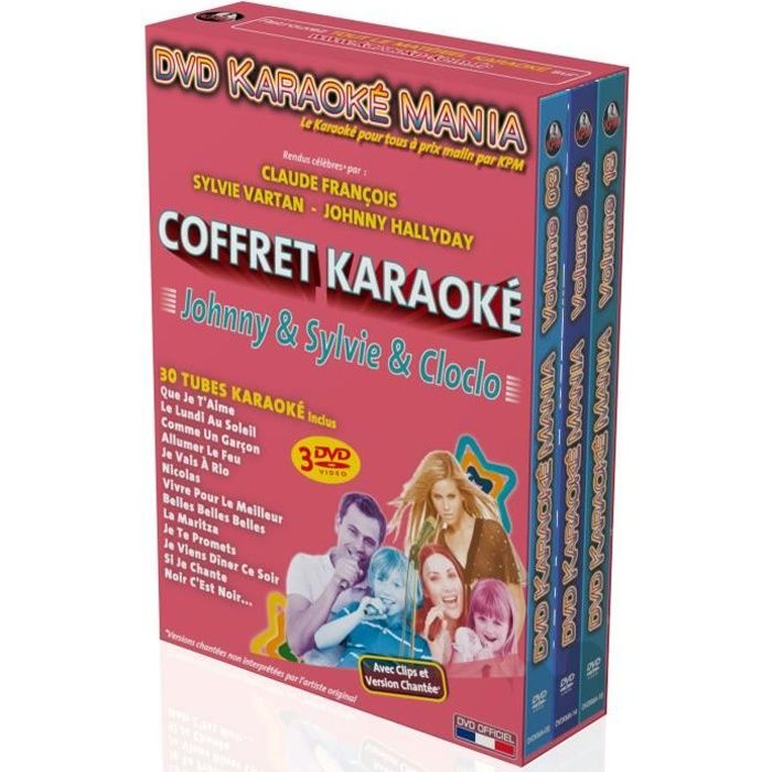 Coffret 3 DVD Karaoké Mania -Johnny & Sylvie & Cloclo-