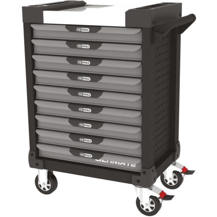 Servante d'atelier PEARL line noire et grise, 9 tiroirs KS Tools 816.0009