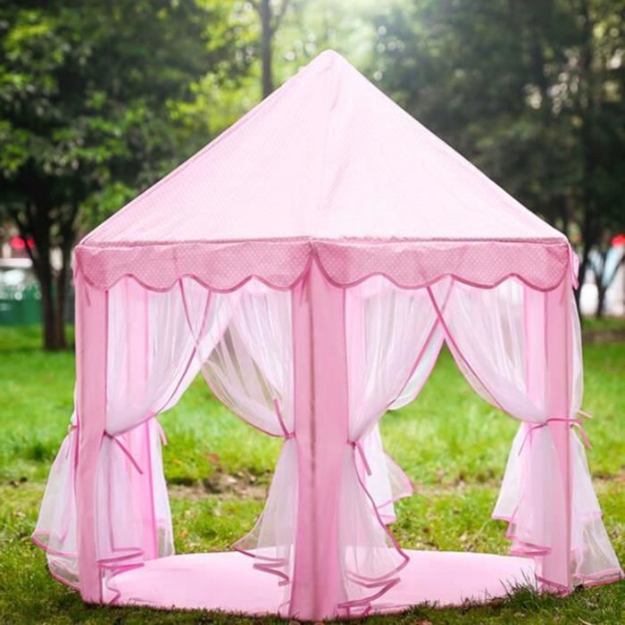 Rose Tente enfant Chateau Disney Princess jeu de tente Portable Tent activité fille-140*135cm