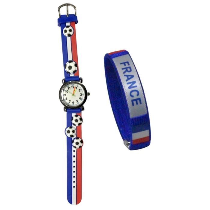 COFFRET MONTRE ENFANT DIGITALE PLUS BRACELET FRANCE LES BLEUS FAN FOOTBALL