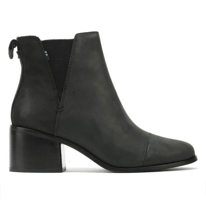 TOMS Esme Womens Black Leather Boots-UK 4