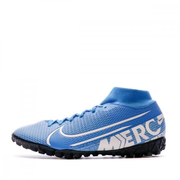 Chaussures de foot Bleues Enfant Nike Superfly 7 Academy TF