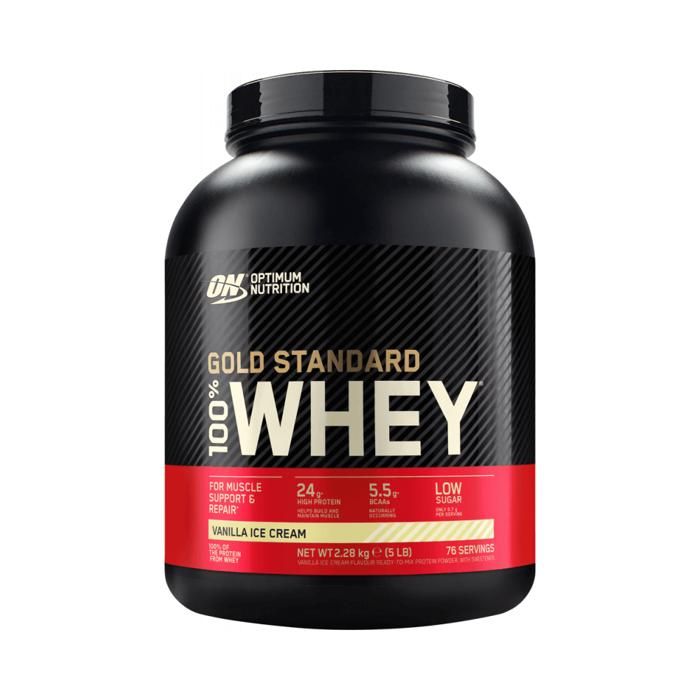OPTIMUM NUTRITION Pot 100% Whey Gold Standard Glace Vanille - 2,27 kg