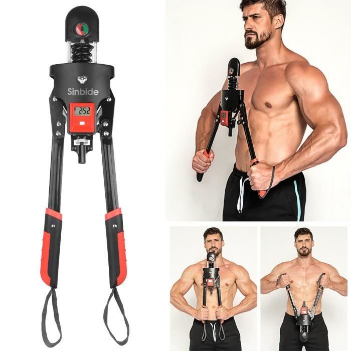 SINBIDE Exercices de Bras Power Twister Écran LCD, Barre Twister, Barre à Ressort de résistance Réglable, pour des épaules Bras