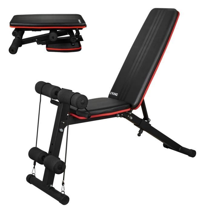 U`King Ajustable Banc de Musculation plat - Banc d'haltères sport - Planche de Muscle Abdominal d'exercice