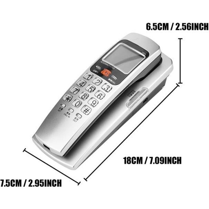 NEUF Téléphone fixe mural FSK/DTMF Identification de l'appelant Téléphone,Bureau téléphonique,Extension Téléphone fixe BO5724 super