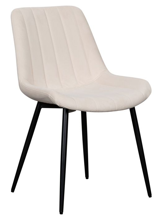 chaise tapissée - roploy - velours crème