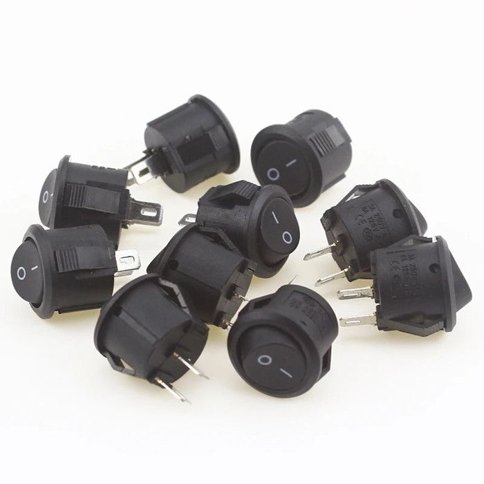 10x Interrupteur à Bascule Rond ON/OFF - Précâblé SPST, 12V 6A/250V 10x Interrupteur à Bascule Rond ON/OFF - Précâblé SPST, 12V 6A/250V
