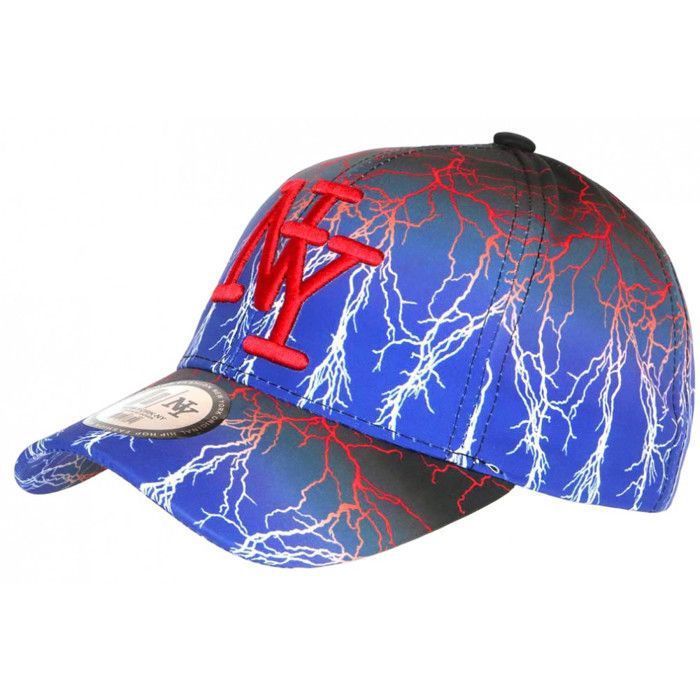 Hip Hop Honour – Berretto Baseball Ragazzo 7-12 Anni, Original NY, Fantasia Lupo Blu E Rosso, Visiera Curva, Chiusura Regolabile