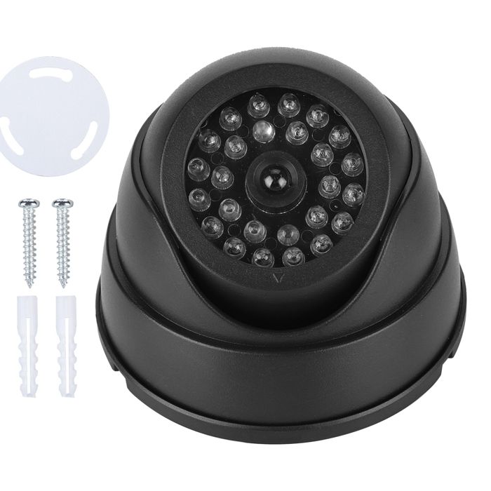 EMNIMQ 2PCS Caméra de Surveillance Factice Caméra Factice CCTV avec LED Lumière Clignotante