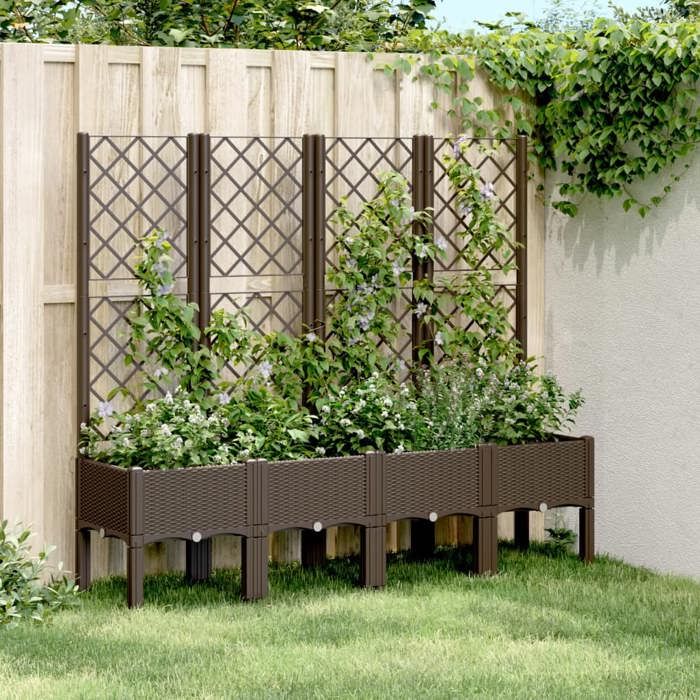 VIDAXL Jardinière avec treillis PP - vue 4