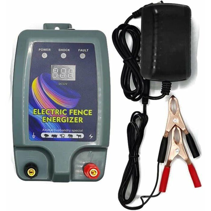 Électrificateur De Clôture 12V 2.0J Pour Bétail - Portée 15km, étanche, Pour Chevaux, Vaches, Moutons