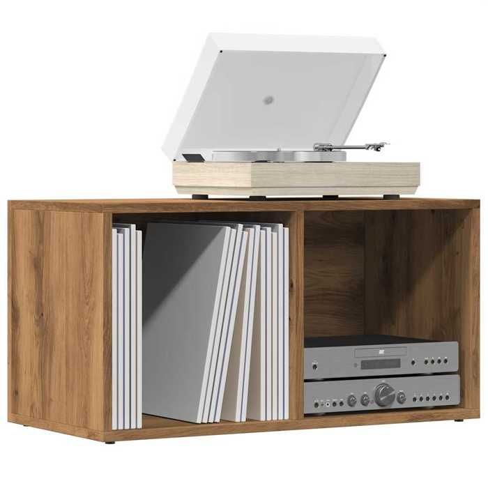 vidaXL Boîtes de rangement LP chêne artisanal bois ingénierie table pour tourne-disque meuble de rangement pour LP 855787