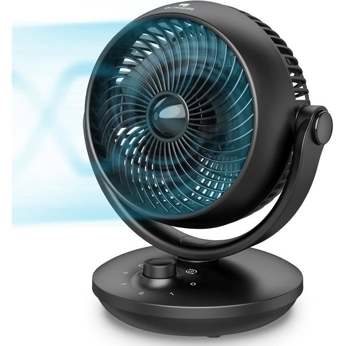Mini Ventilateur Clip Simpeak, 3 Vitesses + Lumière, Rechargeable, Noir