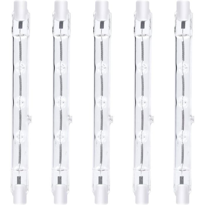 Ampoule halogène linéaire R7s 118mm J118 300W dimmable 2800K Blanc chaud 3000lm - lot de 5