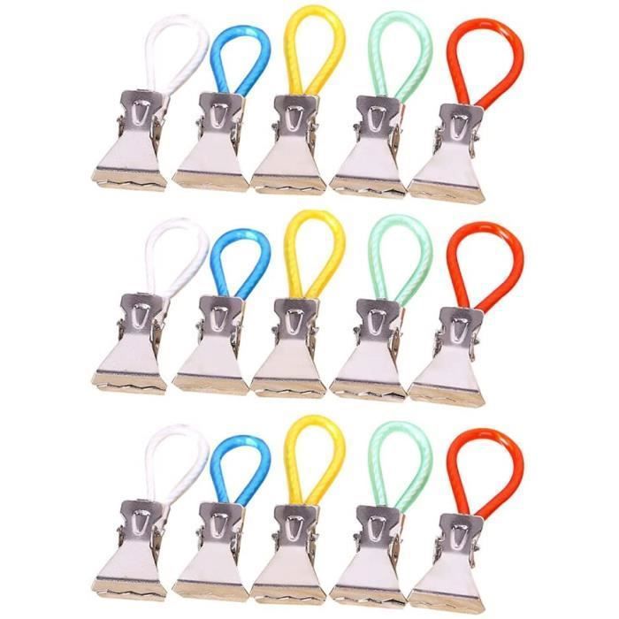 Pince à serviette en métal - 15 pièces - Vert Jaune Rouge Bleu Argent