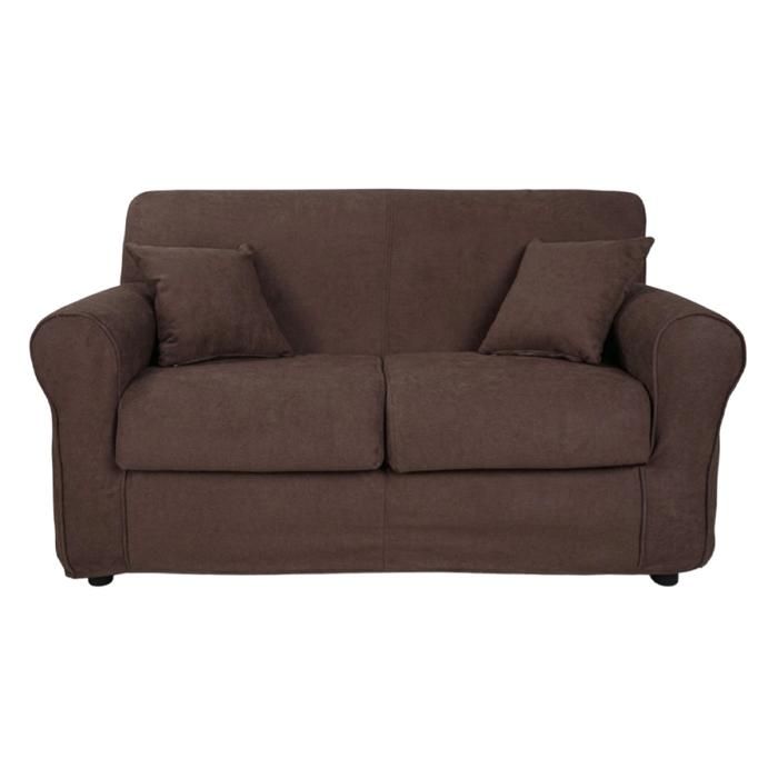 Canapé 2 places en tissu déhoussable VERONA 150 cm couleur unie MARRON Canapé 2 places en tissu déhoussable VERONA 150 cm couleur unie MARRON