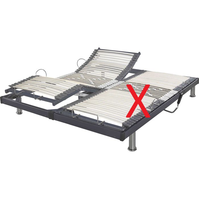 Sommier électrique de relaxation gris extra plat 90x190 - Gris - Garantie 5 ans - Someo